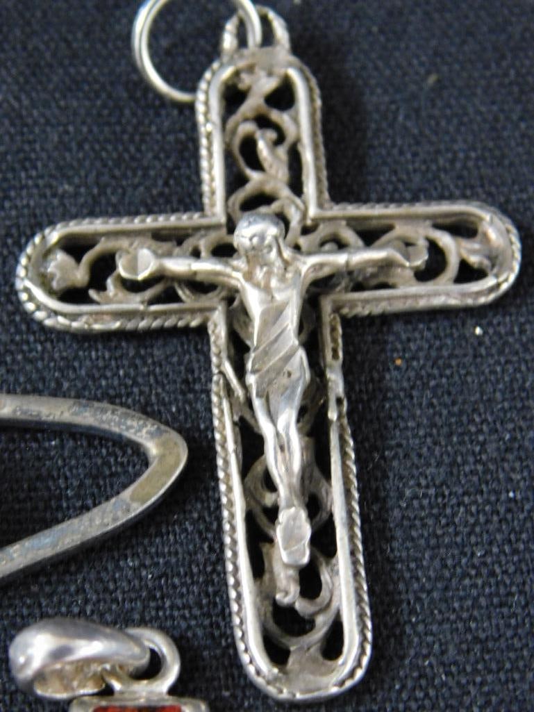 Sterling Silver - Religious Charms - 9 Pieces - 28.76 Grams TW - 2