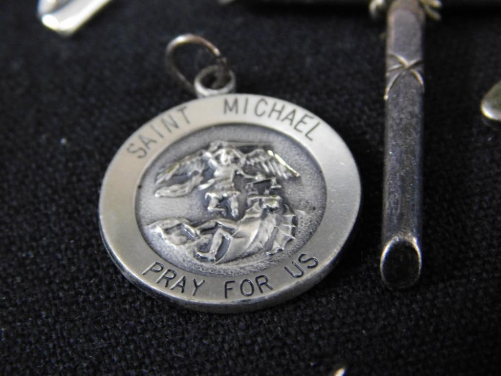 Sterling Silver - Religious Charms - 9 Pieces - 28.76 Grams TW - 6