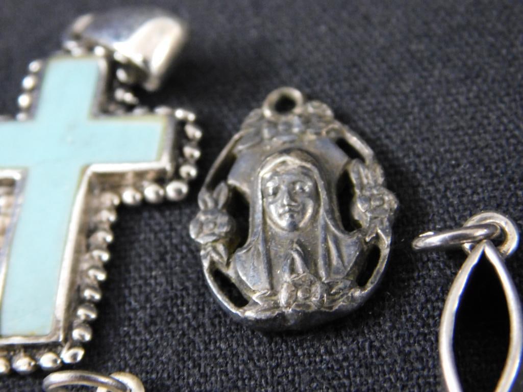 Sterling Silver - Religious Charms - 12 Pieces - 29.30 Gram TW - 5