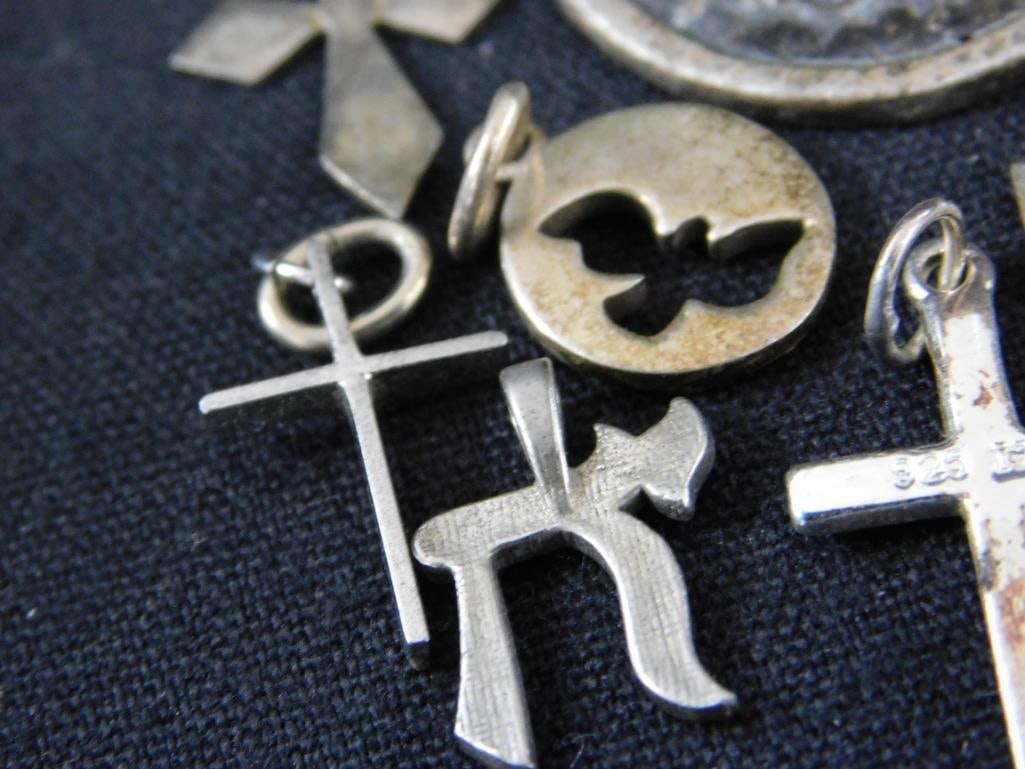 Sterling Silver - Religious Charms - 12 Pieces - 29.30 Gram TW - 6