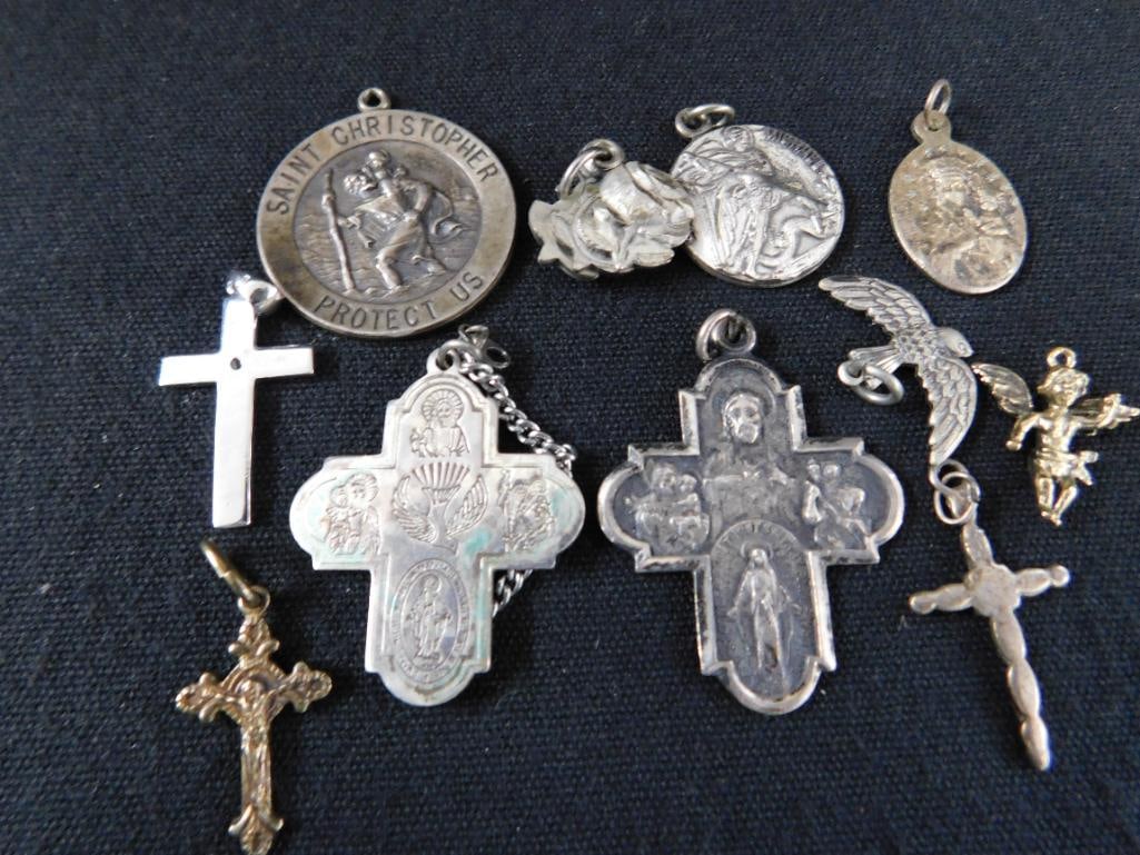 Sterling Silver - Religious Charms - 11 Pieces - 29.24 Grams TW - 10