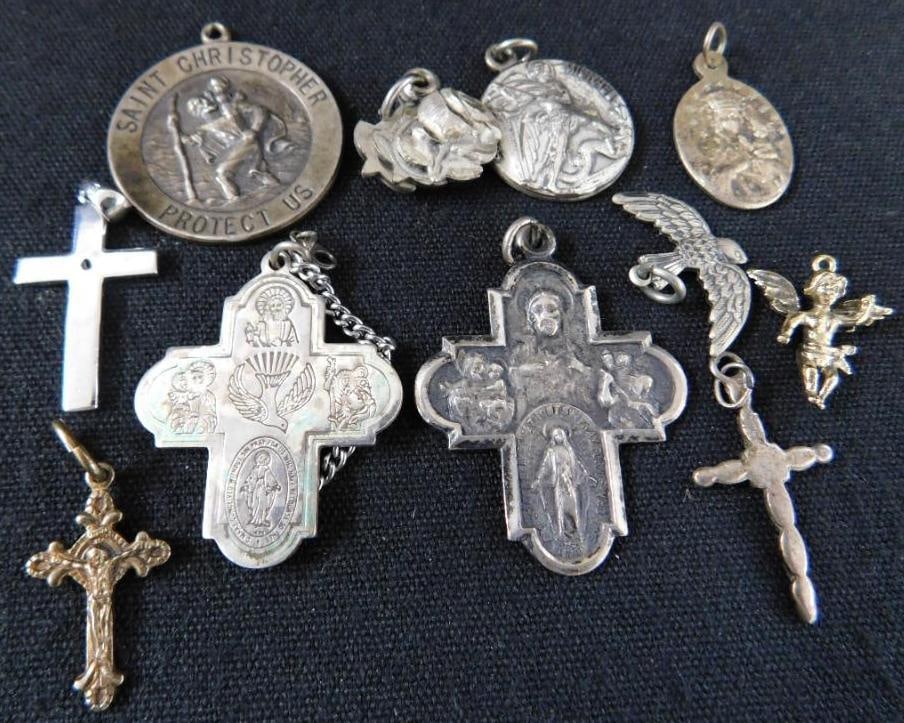 Sterling Silver - Religious Charms - 11 Pieces - 29.24 Grams TW (1 of 11)