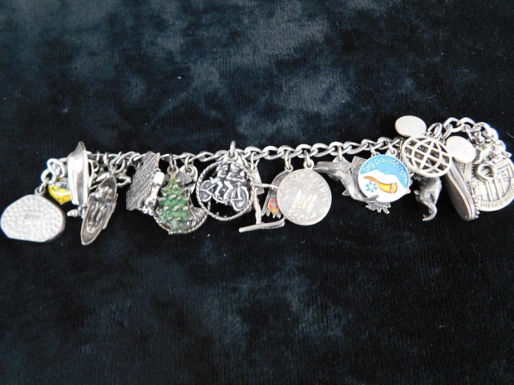 Sterling Silver - Charm Bracelet - 67.99 Grams TW - 2