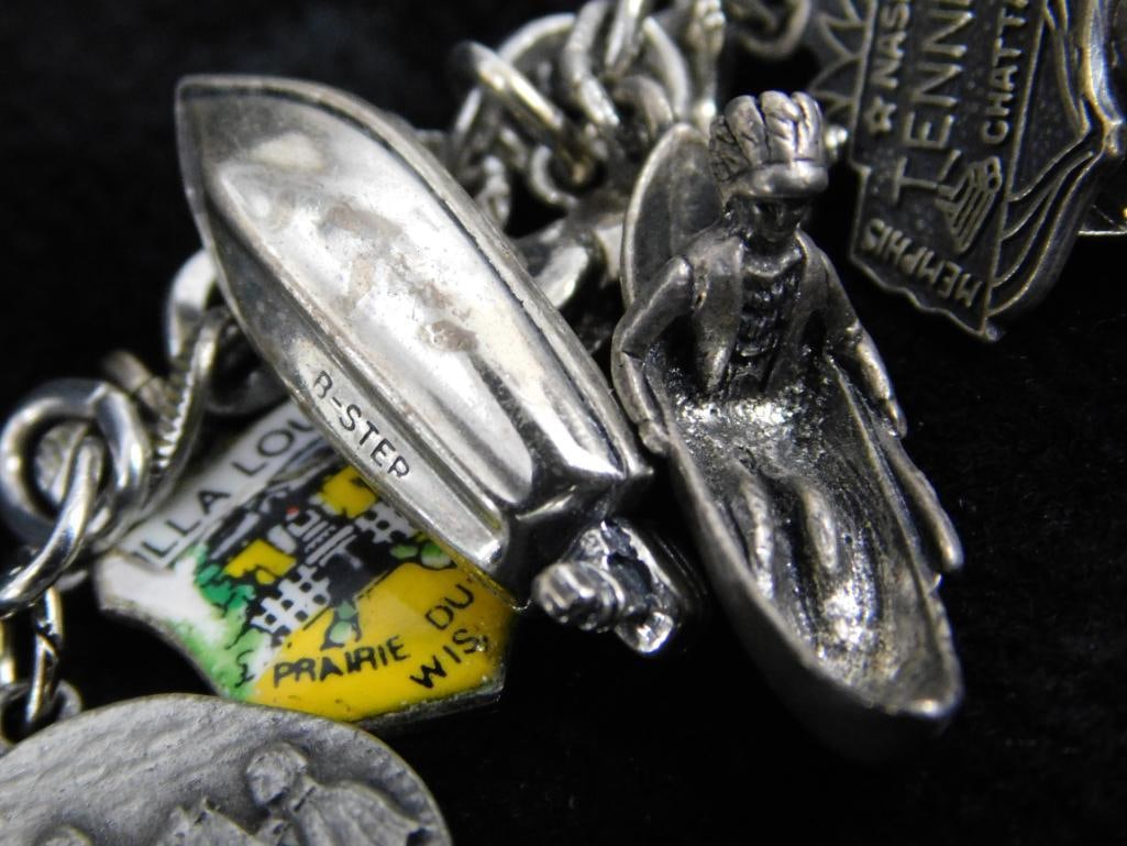 Sterling Silver - Charm Bracelet - 67.99 Grams TW - 4