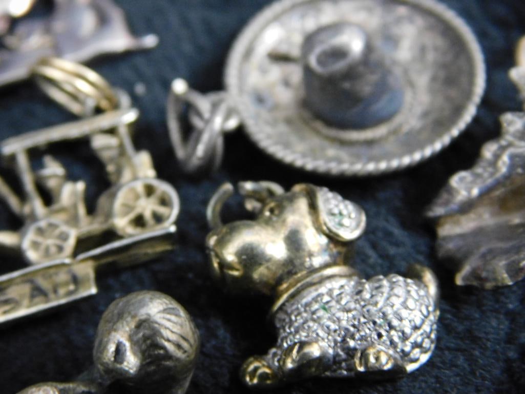 Sterling Silver - 12 Charms - 34.03 Grams TW - 13