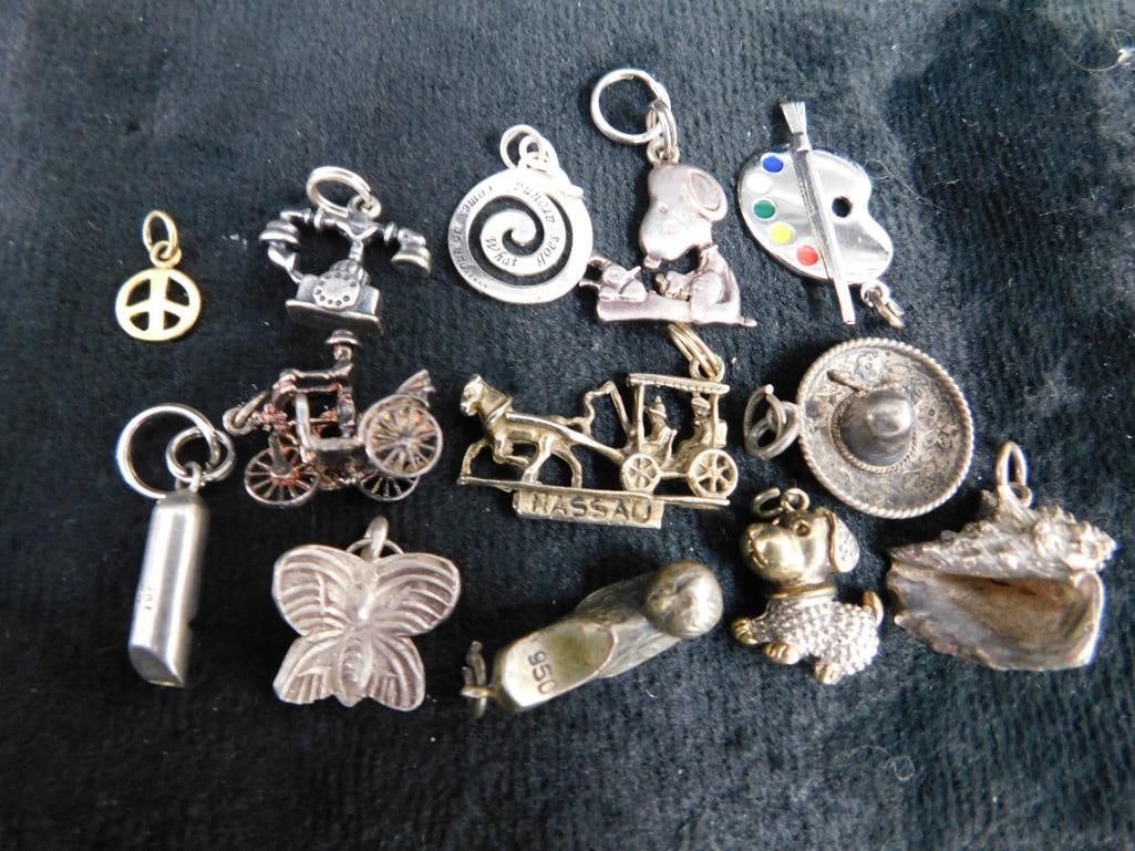 Sterling Silver - 12 Charms - 34.03 Grams TW - 2
