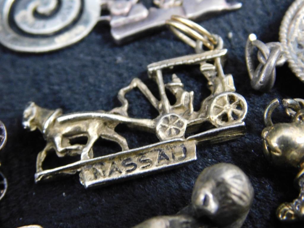 Sterling Silver - 12 Charms - 34.03 Grams TW - 9