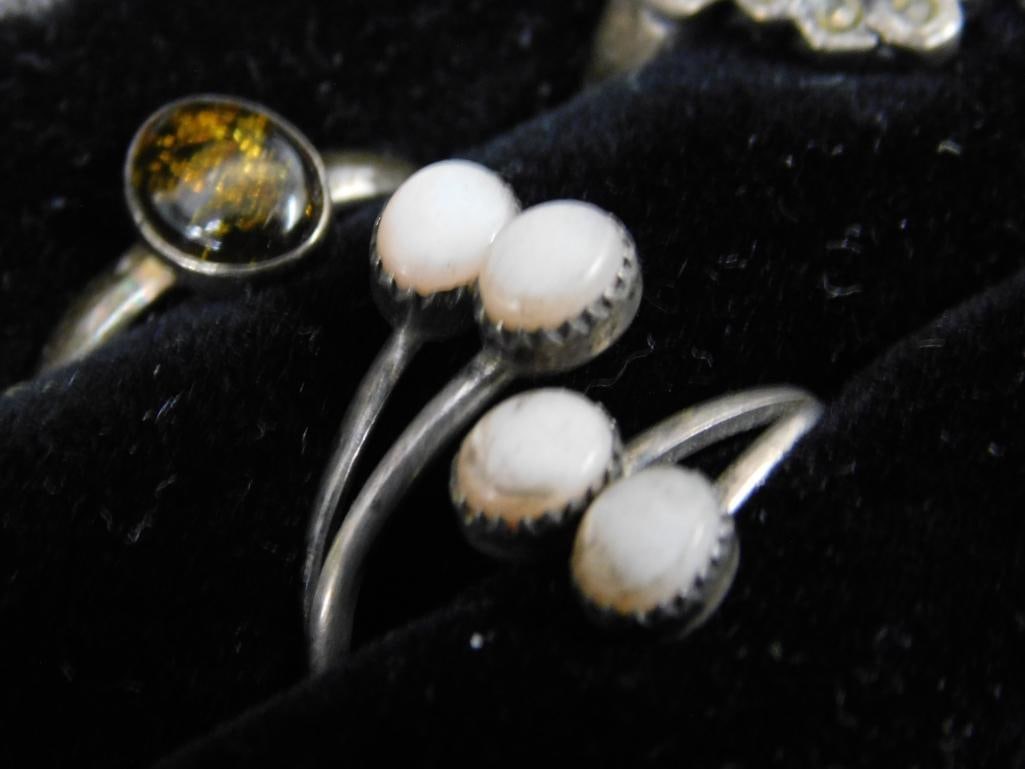 Sterling Silver - 10 Rings - 7 Size 6 - 3 Size 7 - 28.12 Grams TW - 12