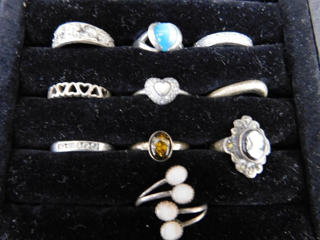 Sterling Silver - 10 Rings - 7 Size 6 - 3 Size 7 - 28.12 Grams TW - 13