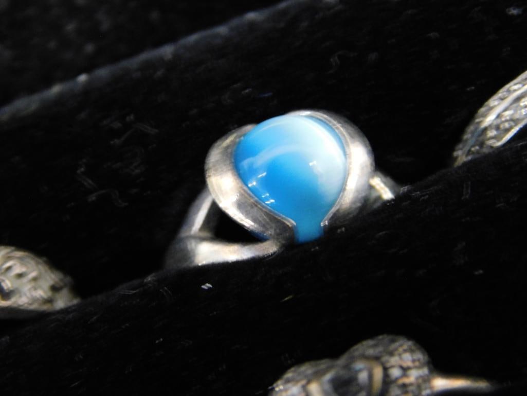 Sterling Silver - 10 Rings - 7 Size 6 - 3 Size 7 - 28.12 Grams TW - 3