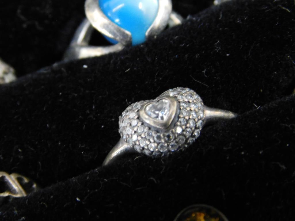 Sterling Silver - 10 Rings - 7 Size 6 - 3 Size 7 - 28.12 Grams TW - 6