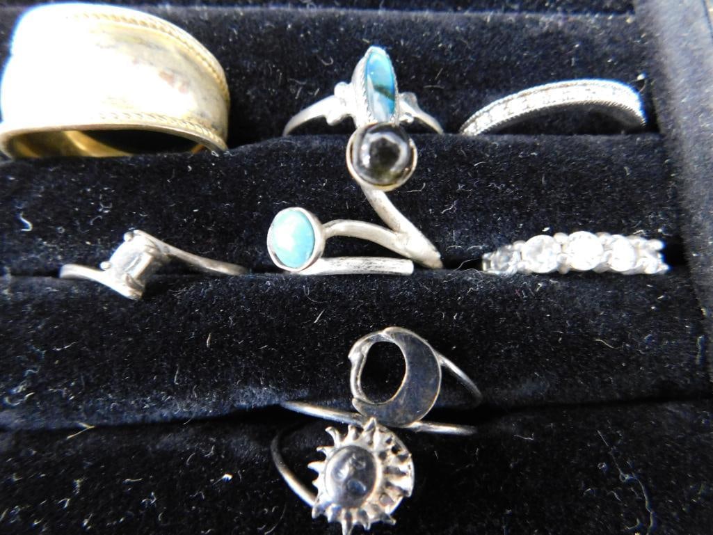 Sterling Silver - 7 Rings - 6 Size 9 - 1 Size 10 - 17.38 Grams TW - 2