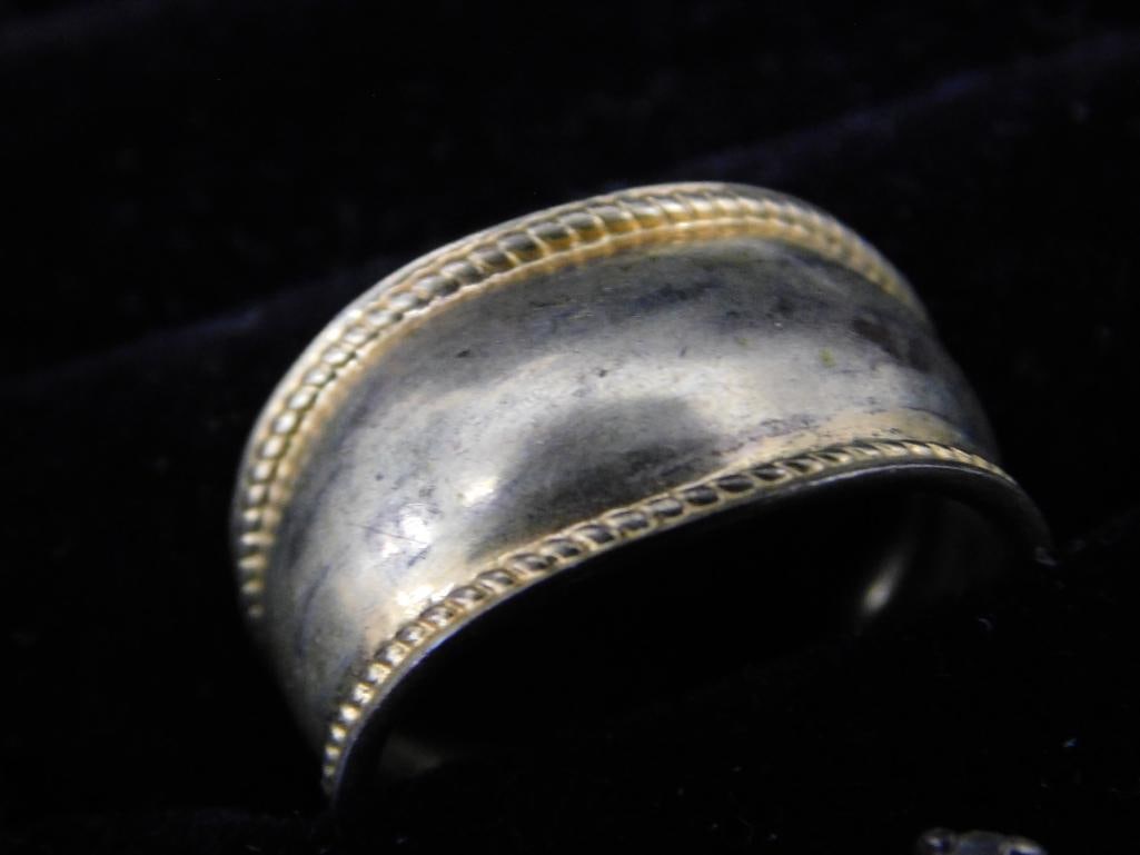 Sterling Silver - 7 Rings - 6 Size 9 - 1 Size 10 - 17.38 Grams TW - 3