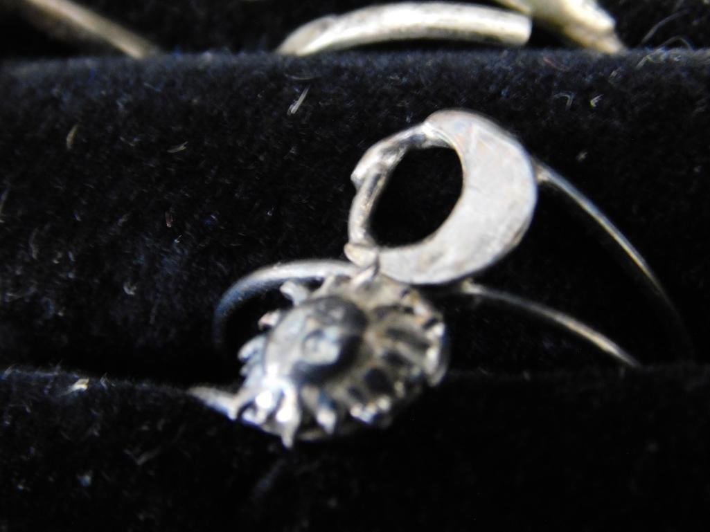 Sterling Silver - 7 Rings - 6 Size 9 - 1 Size 10 - 17.38 Grams TW - 9