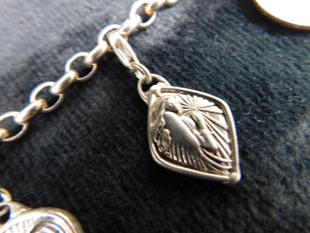 Sterling Silver - Religious Charm Bracelet - 28.97 Grams TW - 4
