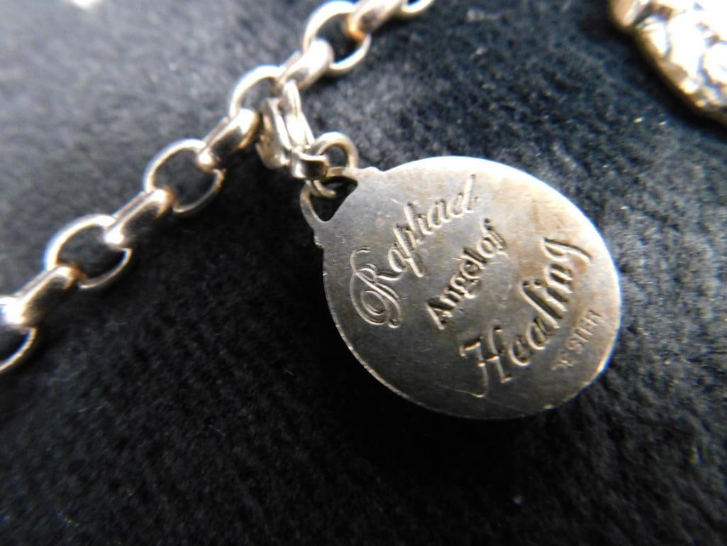 Sterling Silver - Religious Charm Bracelet - 28.97 Grams TW - 5