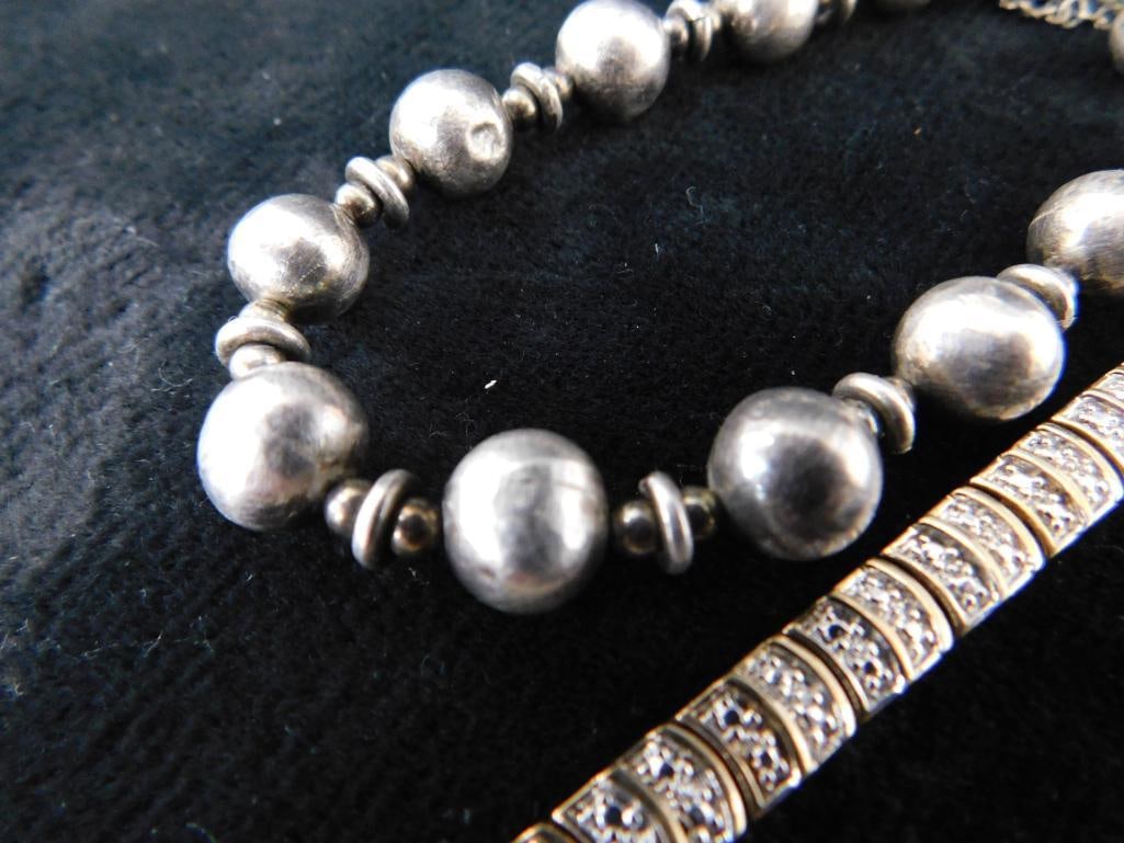 Sterling Silver - 2 Bracelets - 28.2 Grams TW - 2