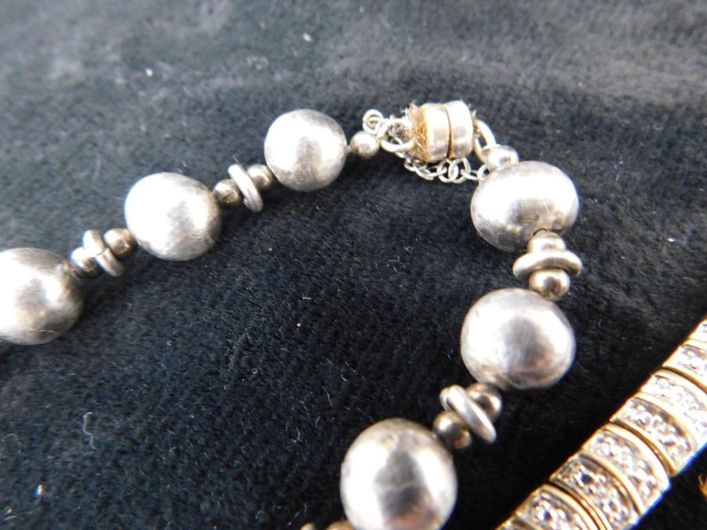 Sterling Silver - 2 Bracelets - 28.2 Grams TW - 3