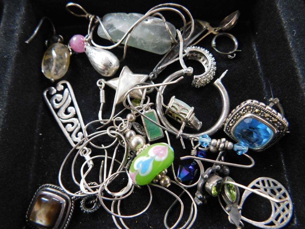 Sterling Silver - Single Earrings - 40.84 Grams TW - 10