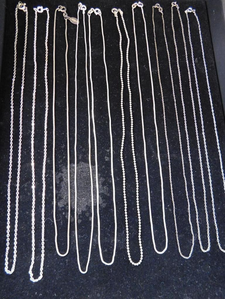 Sterling Silver - 10-18" Necklaces - 15.54 Grams - 2
