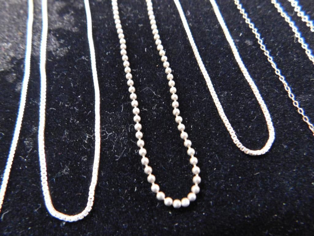 Sterling Silver - 10-18" Necklaces - 15.54 Grams - 4