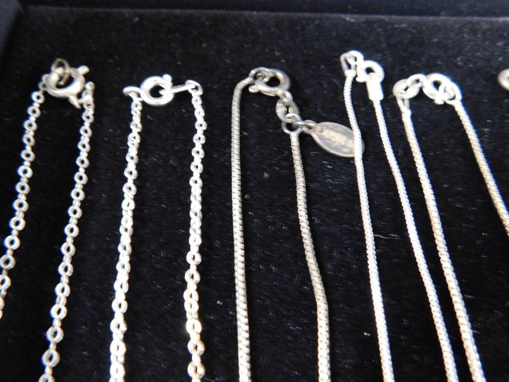 Sterling Silver - 10-18" Necklaces - 15.54 Grams - 6