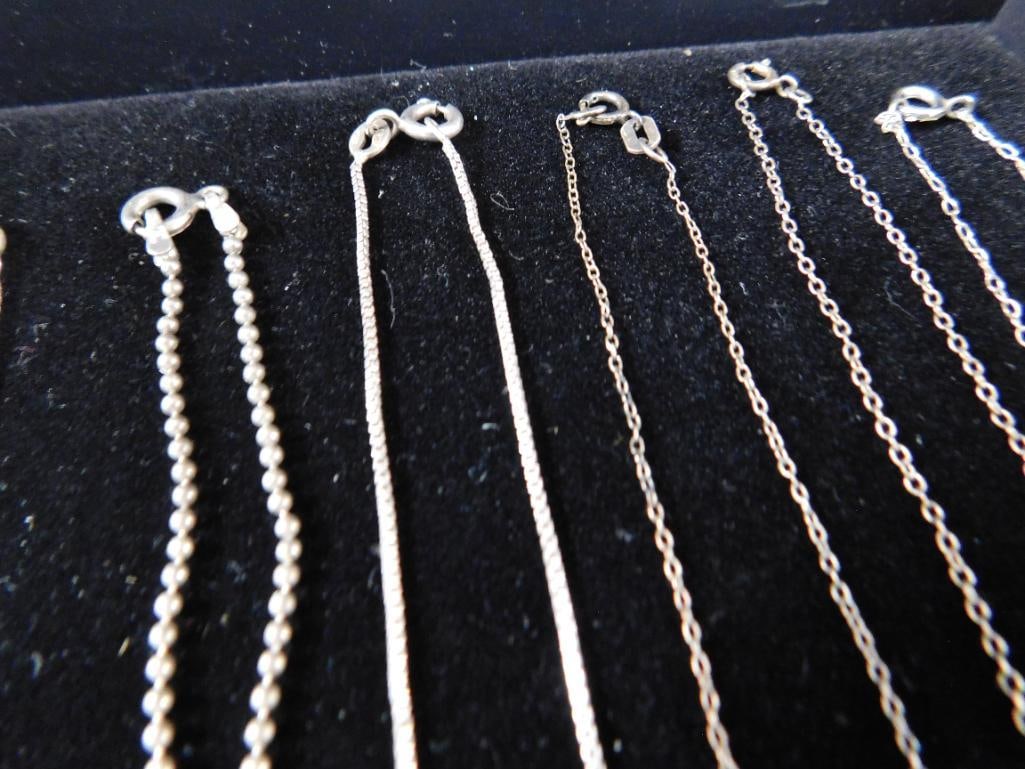 Sterling Silver - 10-18" Necklaces - 15.54 Grams - 7