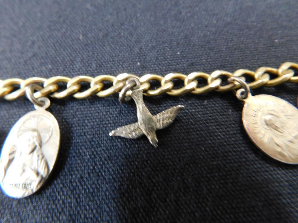 Sterling Silver - Gold Filled Bracelet with Sterling Charms - 21.48 Grams TW - 3