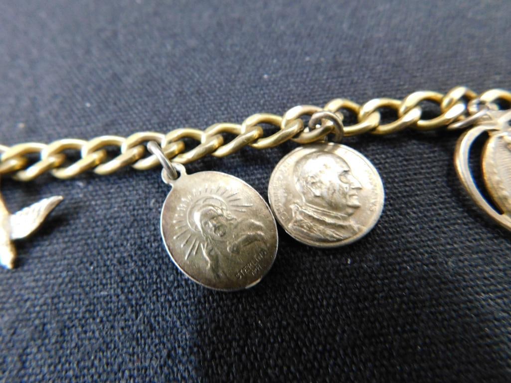 Sterling Silver - Gold Filled Bracelet with Sterling Charms - 21.48 Grams TW - 4