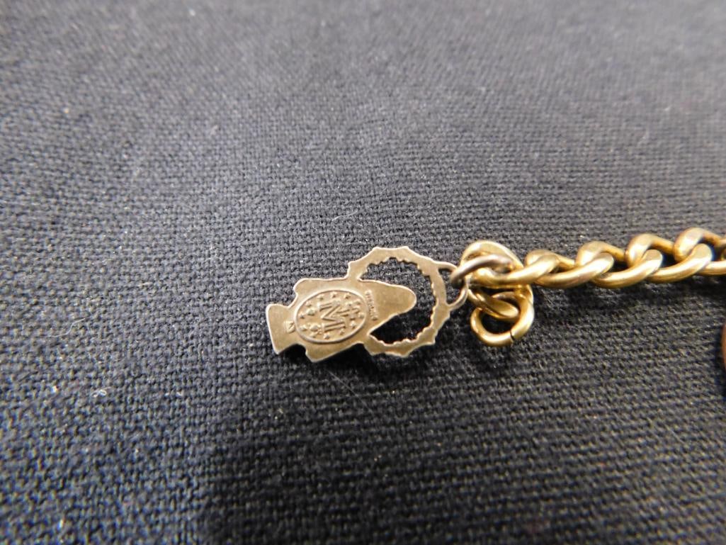 Sterling Silver - Gold Filled Bracelet with Sterling Charms - 21.48 Grams TW - 6