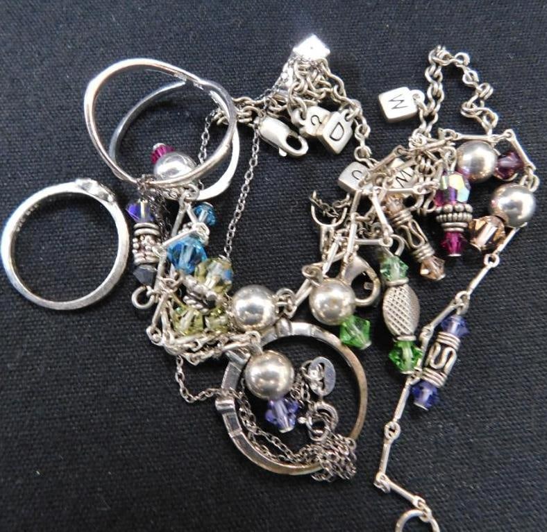 Sterling Silver - Scrap - 26.25 Grams TW: See Photos For Description and Condition