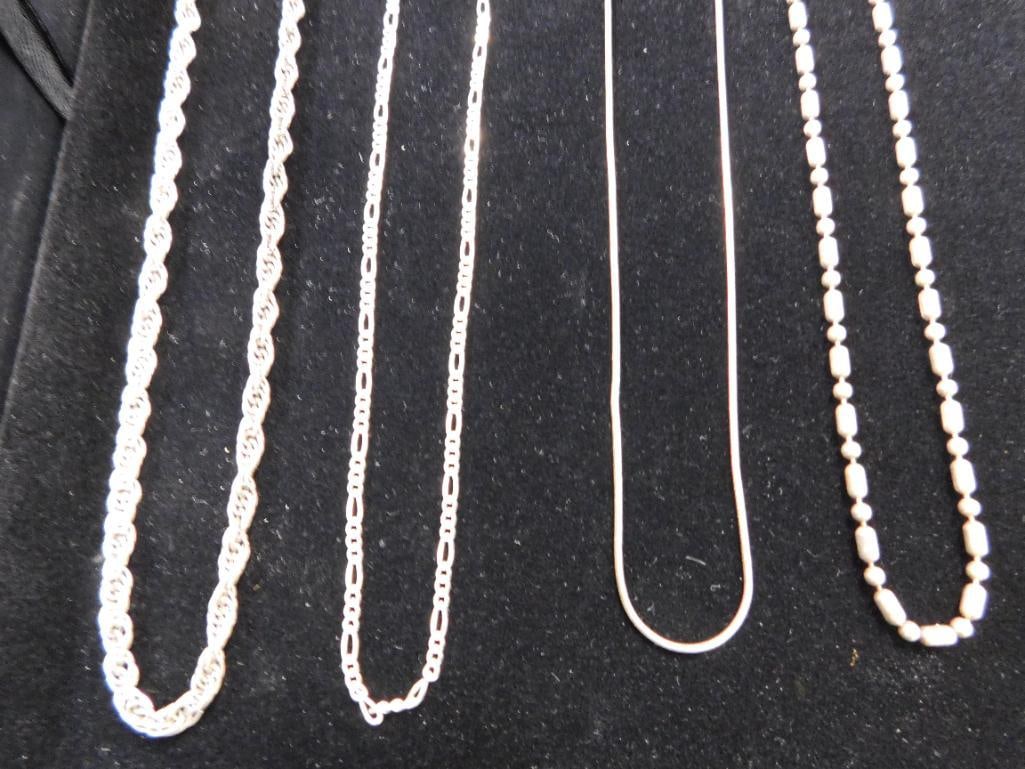 Sterling Silver - 4-20" Chains - 24.76 Grams - 6