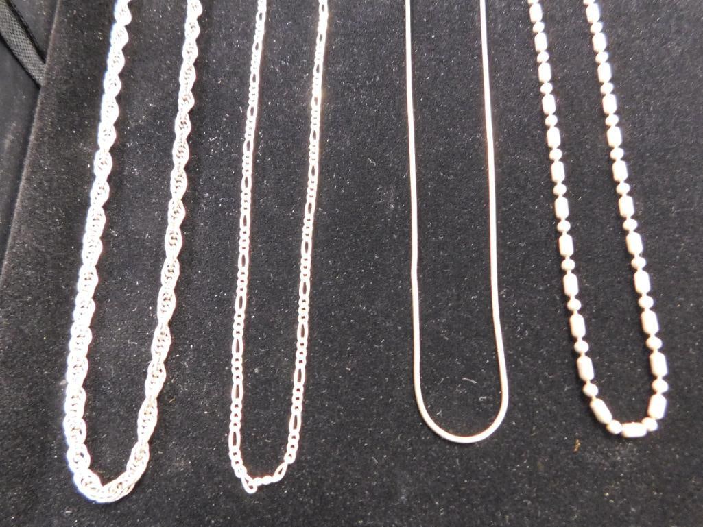 Sterling Silver - 4-20" Chains - 24.76 Grams - 7