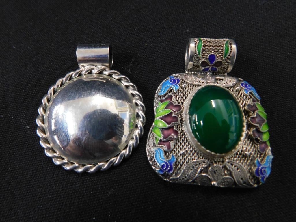 Sterling Silver - 2 Pendants - 37.95 Grams TW - 6