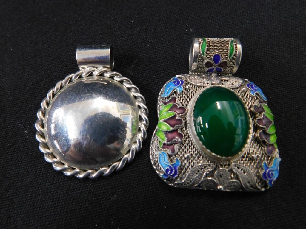 Sterling Silver - 2 Pendants - 37.95 Grams TW - 7