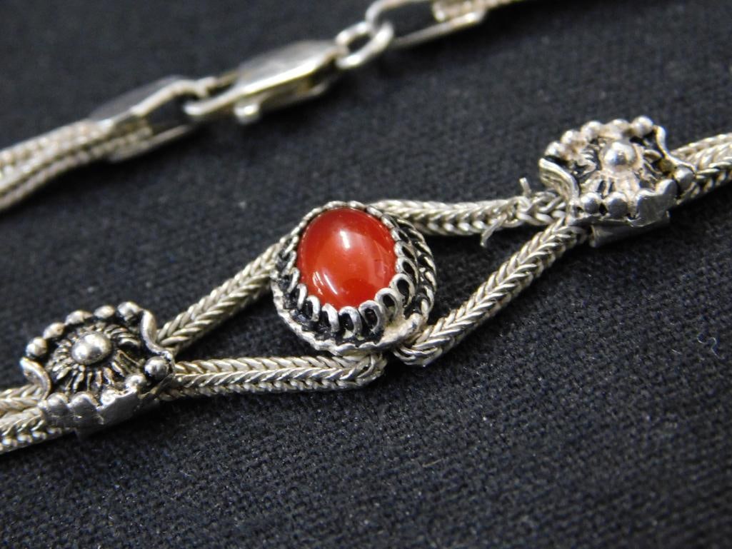 Sterling Silver - 16" Necklace - 7.5" Bracelet - Charm - 33.3 Grams TW - 4