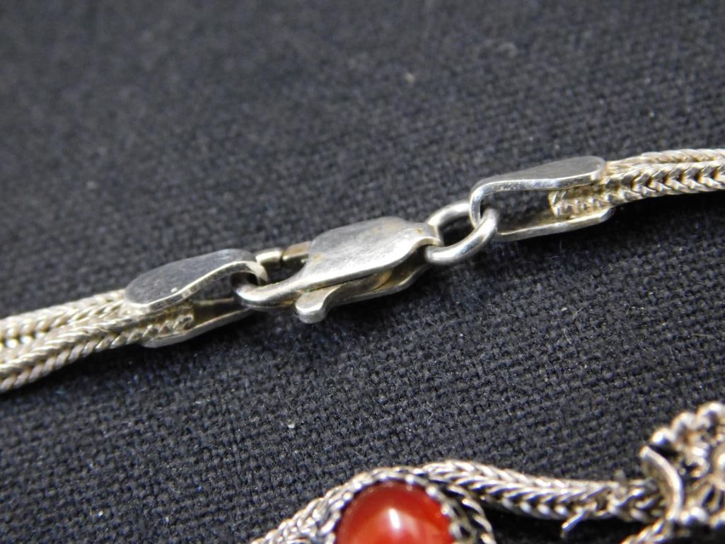 Sterling Silver - 16" Necklace - 7.5" Bracelet - Charm - 33.3 Grams TW - 6