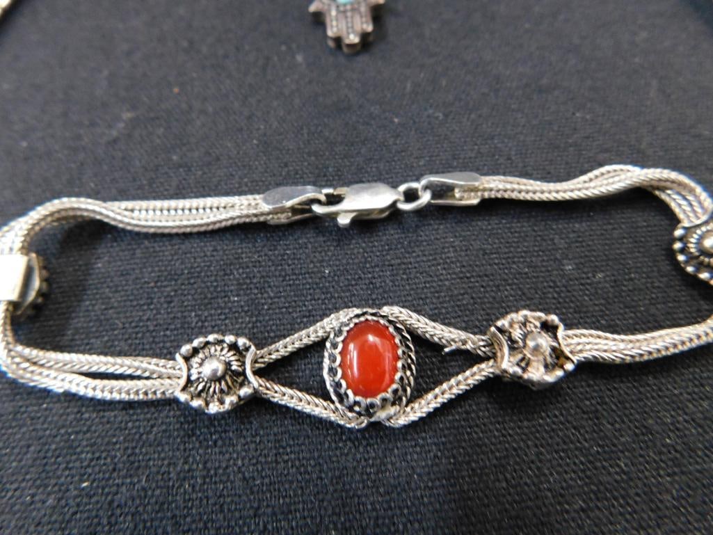 Sterling Silver - 16" Necklace - 7.5" Bracelet - Charm - 33.3 Grams TW - 9