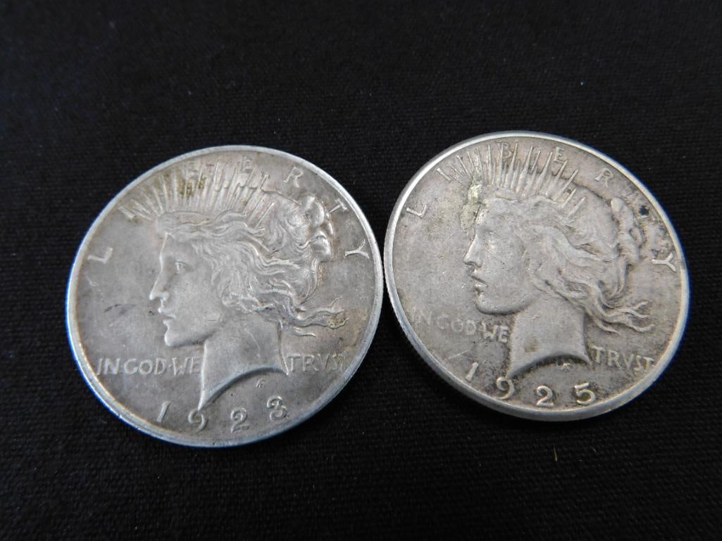 1923 and 1925 Peace Silver Dollars - 7
