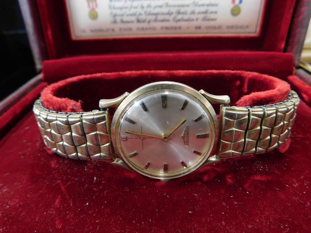 Longines and Elgin DeLuxe Gold Filled Mens Wristwatches - Original Cases - Untested - 8