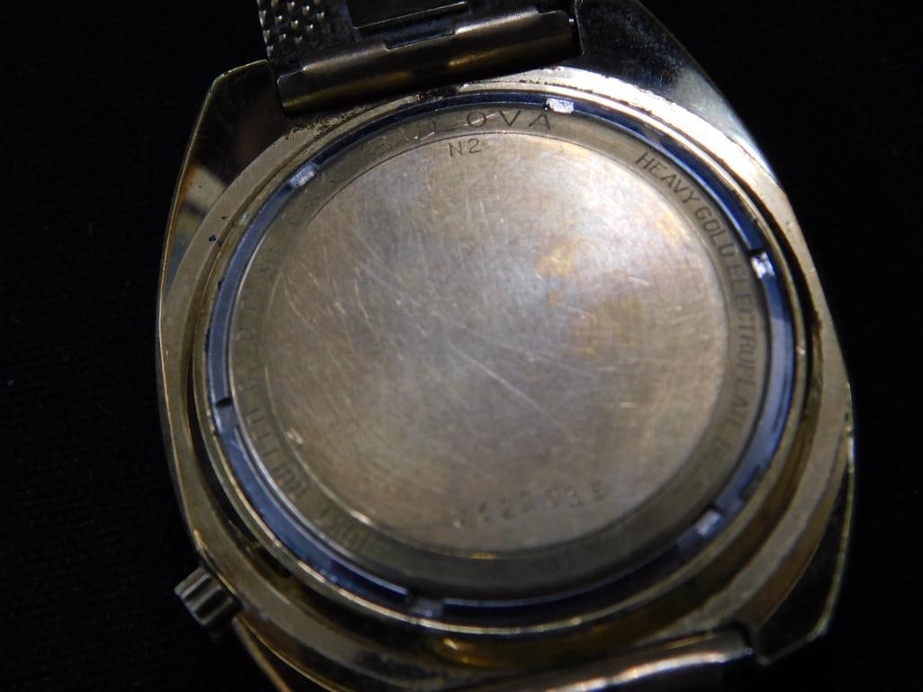 Vintage Bulova Accutron Gold Plated Mens Wristwatch - Original Case - Untested - 5