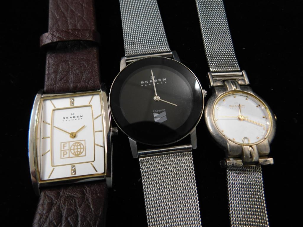 Group of 3 Skagen Denmark Wristwatches - Untested - 9