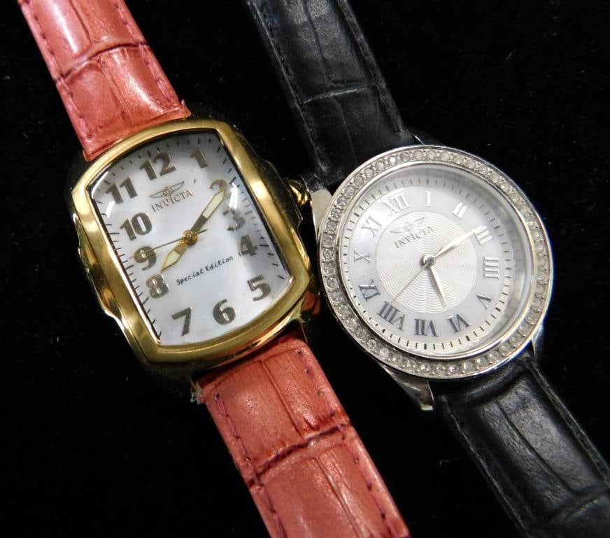Pair of Invicta Wristwatches - Untested: See Photos For Description and Condition
