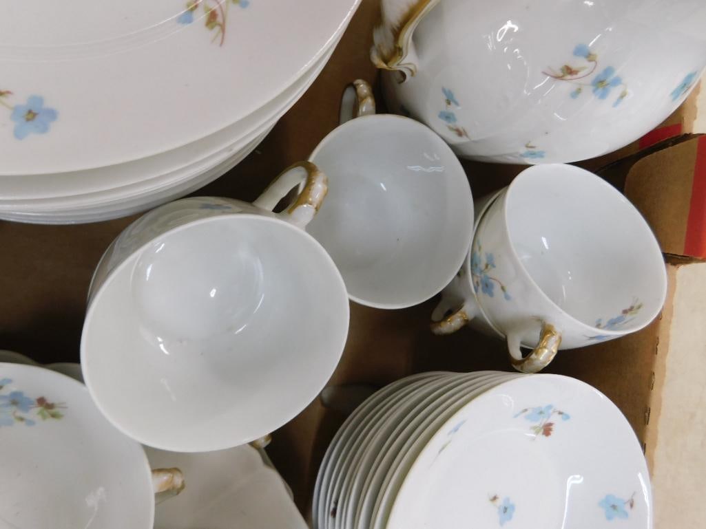 50 Piece Haviland Limoges China Set - Not Complete - Blue Flowers - 10