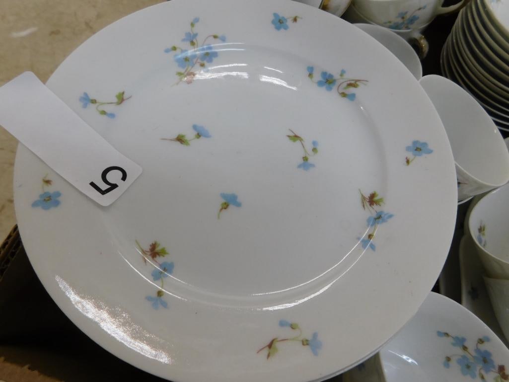 50 Piece Haviland Limoges China Set - Not Complete - Blue Flowers - 3