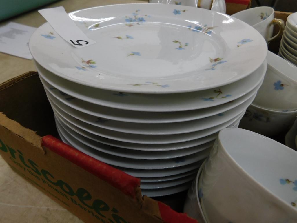 50 Piece Haviland Limoges China Set - Not Complete - Blue Flowers - 4