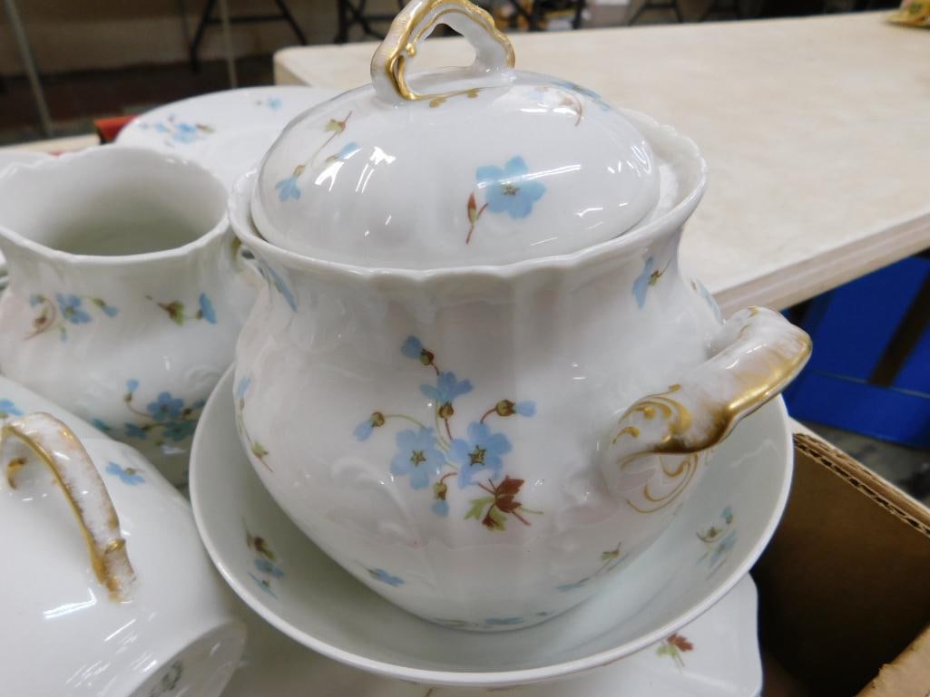 50 Piece Haviland Limoges China Set - Not Complete - Blue Flowers - 5