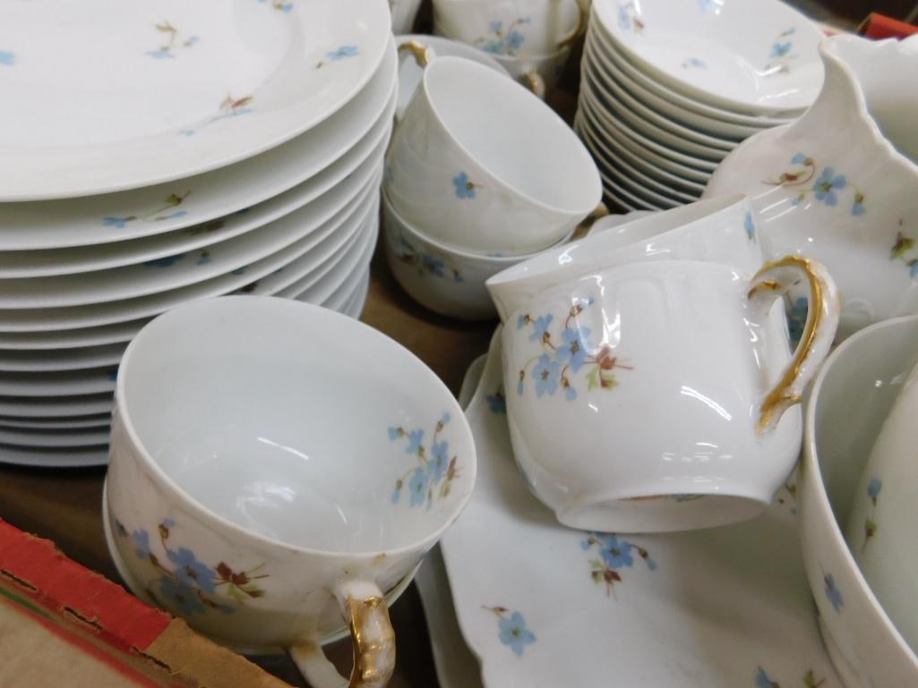 50 Piece Haviland Limoges China Set - Not Complete - Blue Flowers - 6