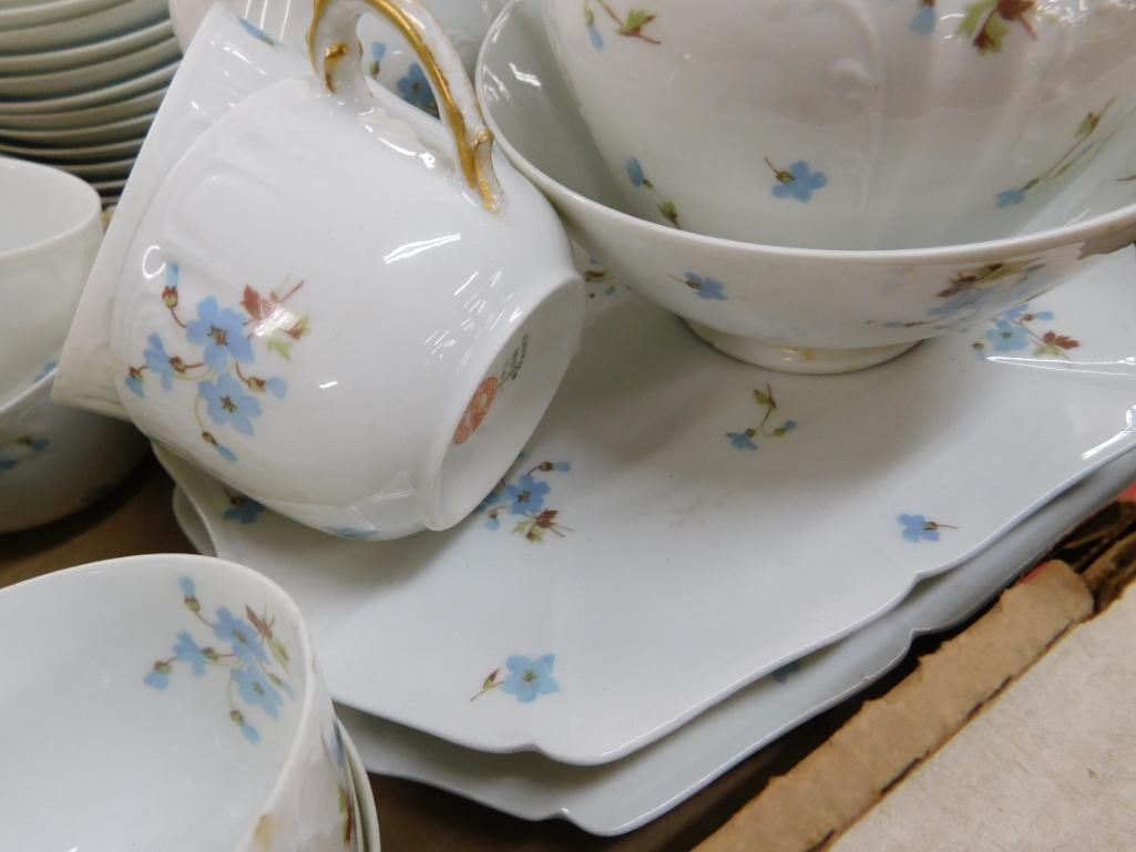 50 Piece Haviland Limoges China Set - Not Complete - Blue Flowers - 7