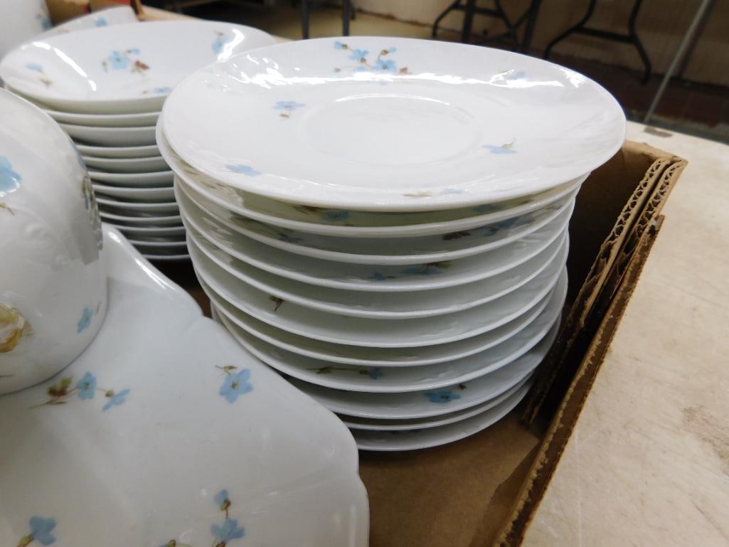 50 Piece Haviland Limoges China Set - Not Complete - Blue Flowers - 8